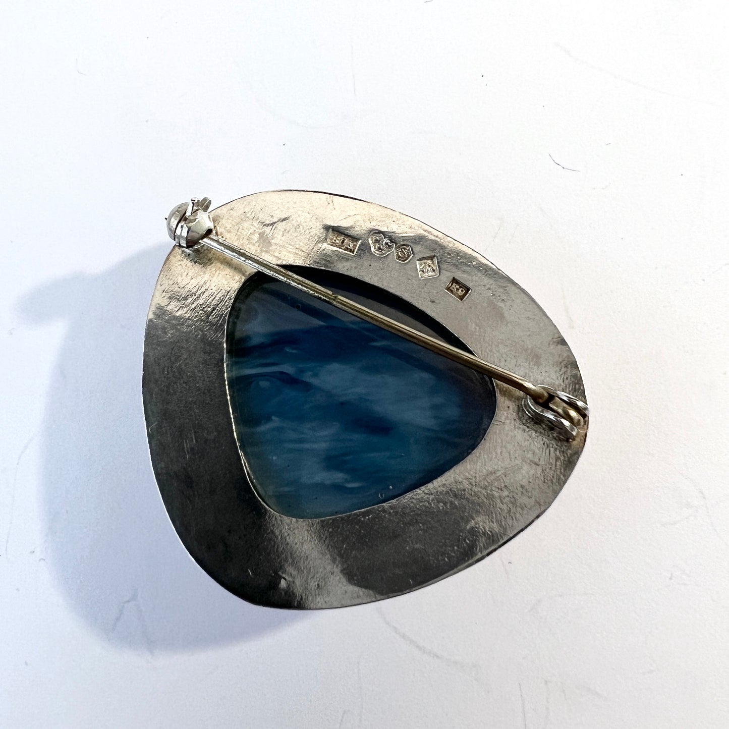 Ove Nordström, Sweden 1967. Vintage Sterling Silver Bergslagen-stone Brooch.