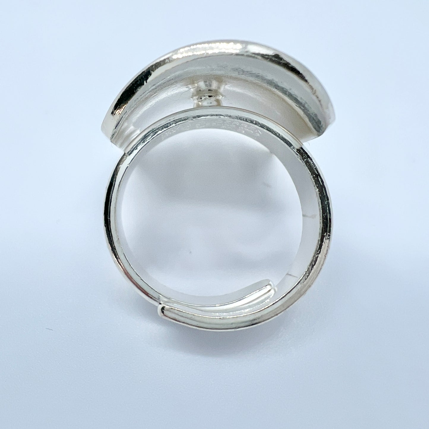 David-Andersen, design Millie Behrens, Norway Bold Sterling Silver Enamel Vintage Adjustable Size Ring.