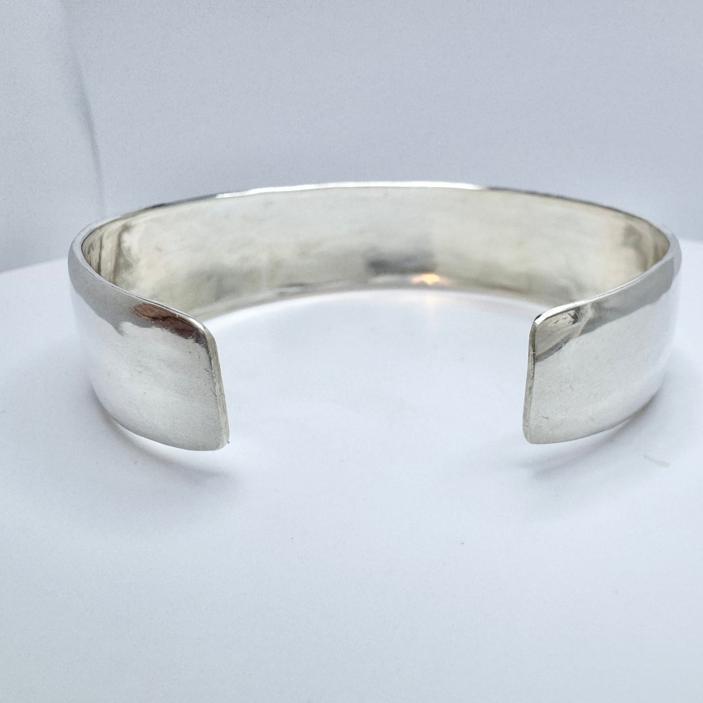 Holmström, Sweden 1983. Vintage Sterling Silver Flower Cuff Bracelet.