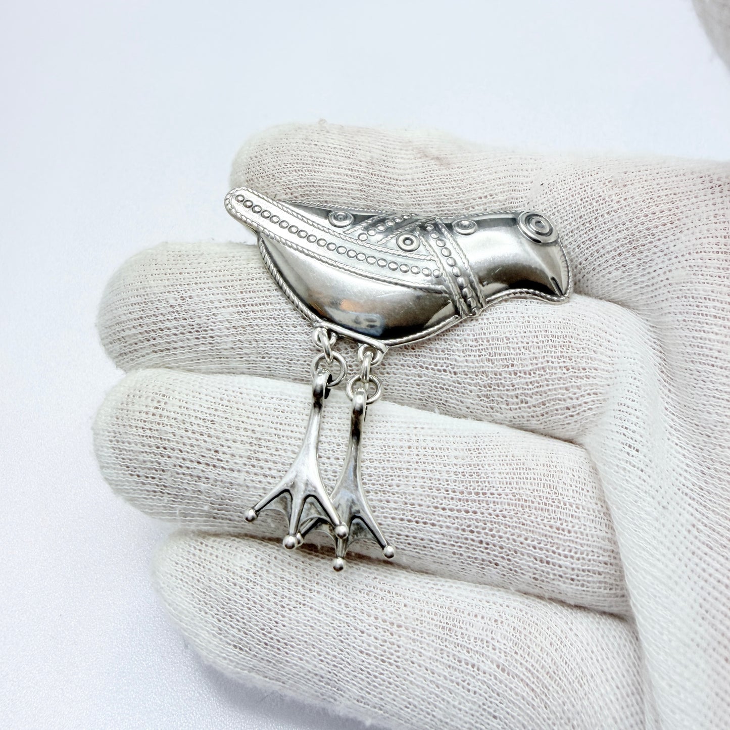 Kalevala Koru, Finland. Vintage Sterling Silver Bird Brooch.