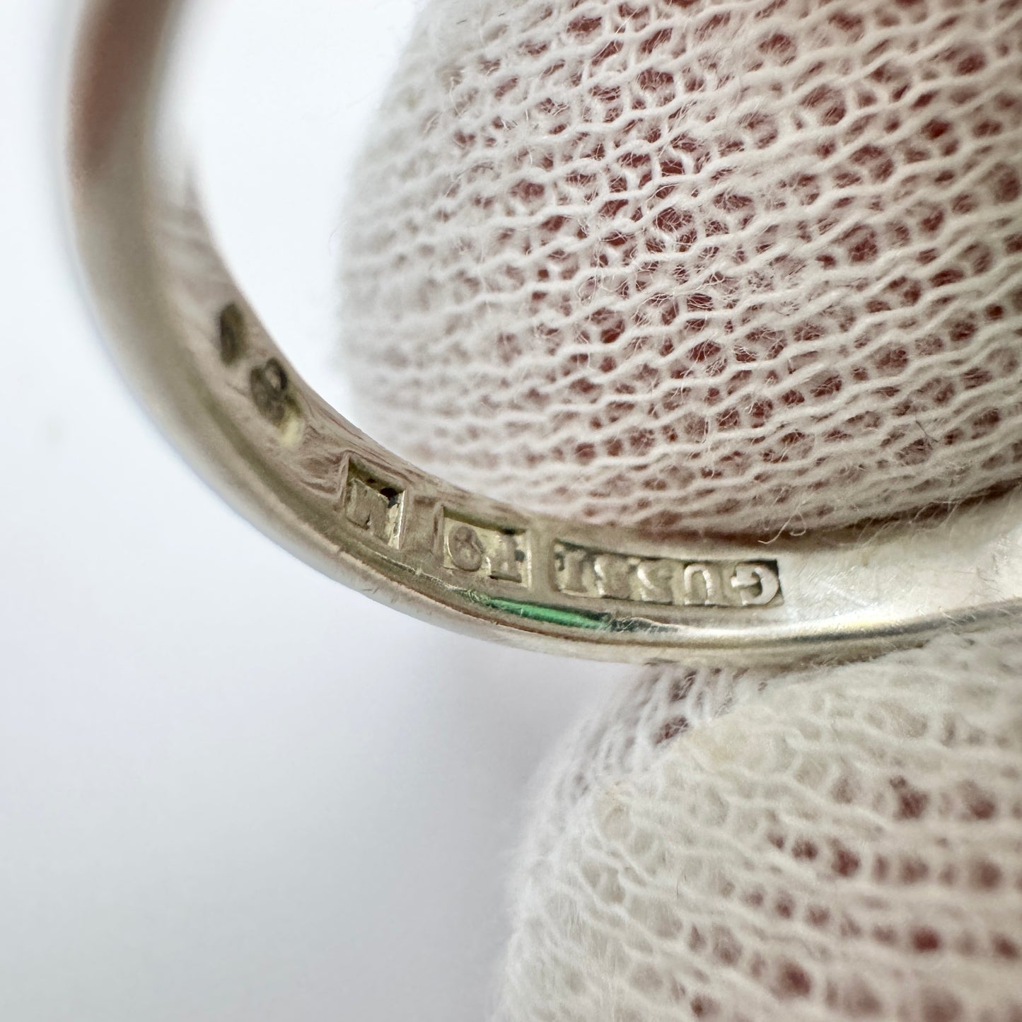 GUSSI, Sweden 1956. Vintage Sterling Silver Chrysoprase Ring.