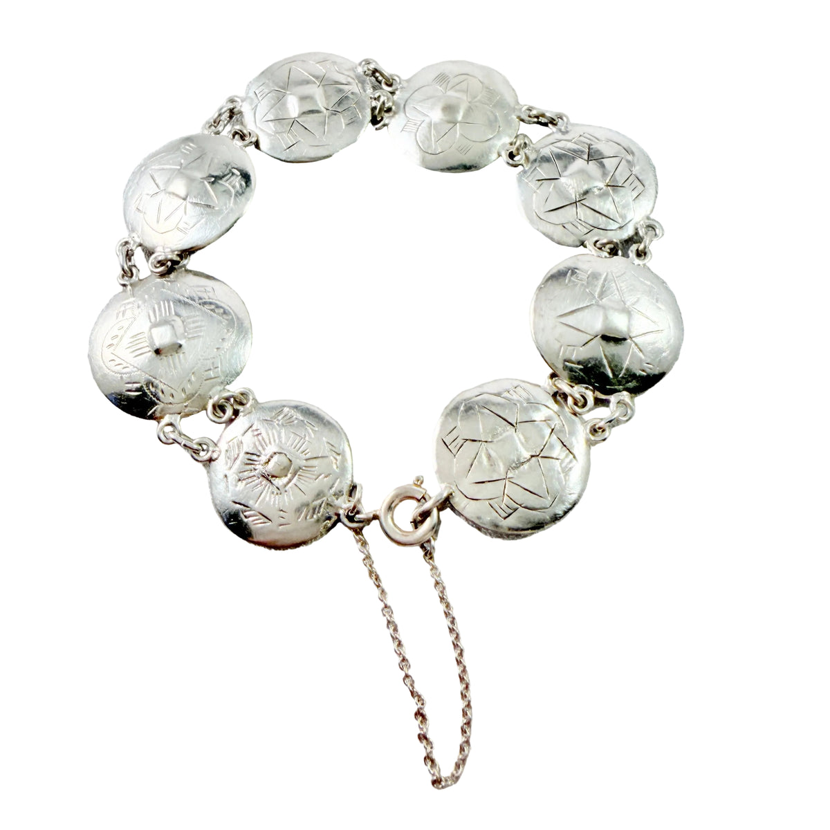 Sweden. Antique ca 1830s Silver Button Bracelet.
