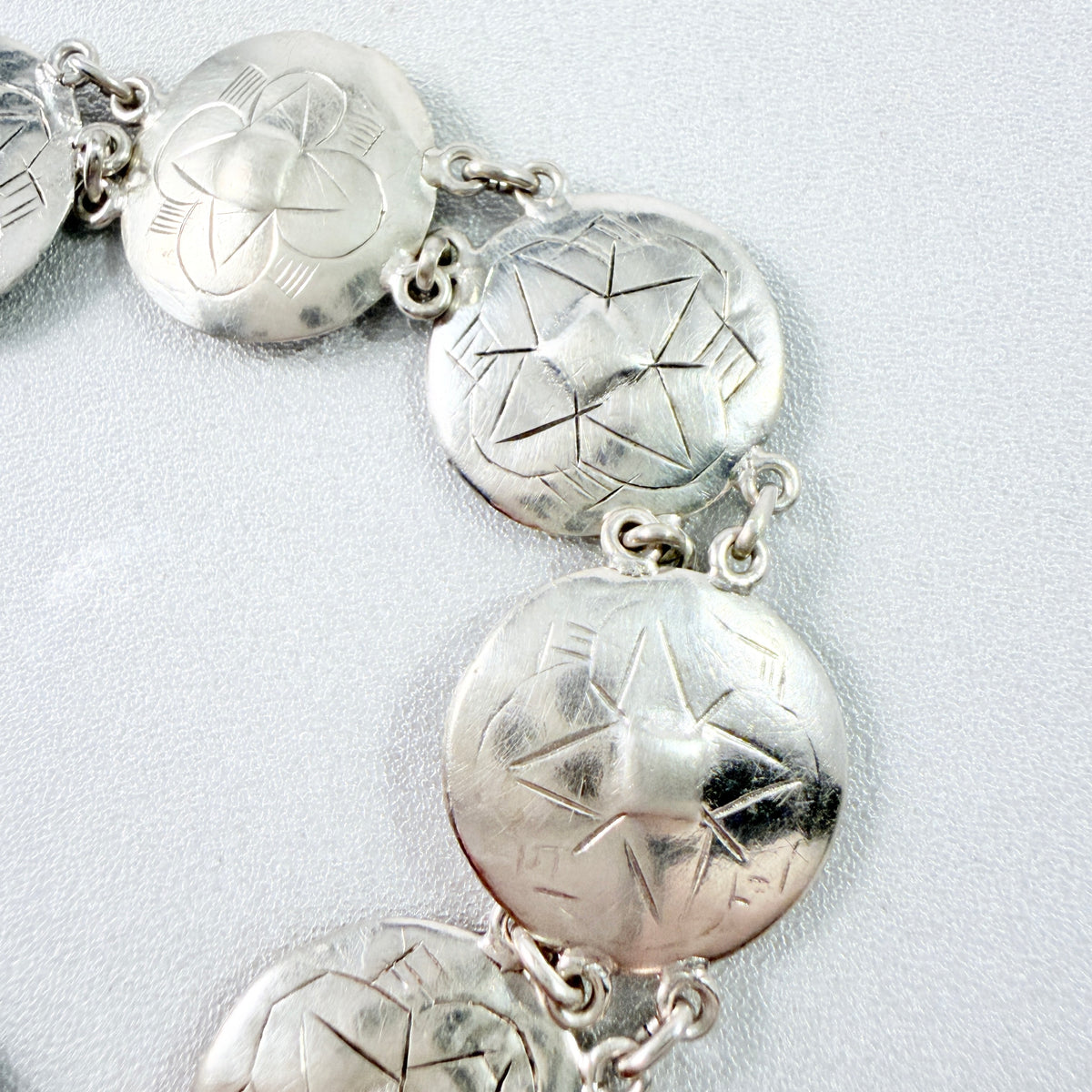 Sweden. Antique ca 1830s Silver Button Bracelet.