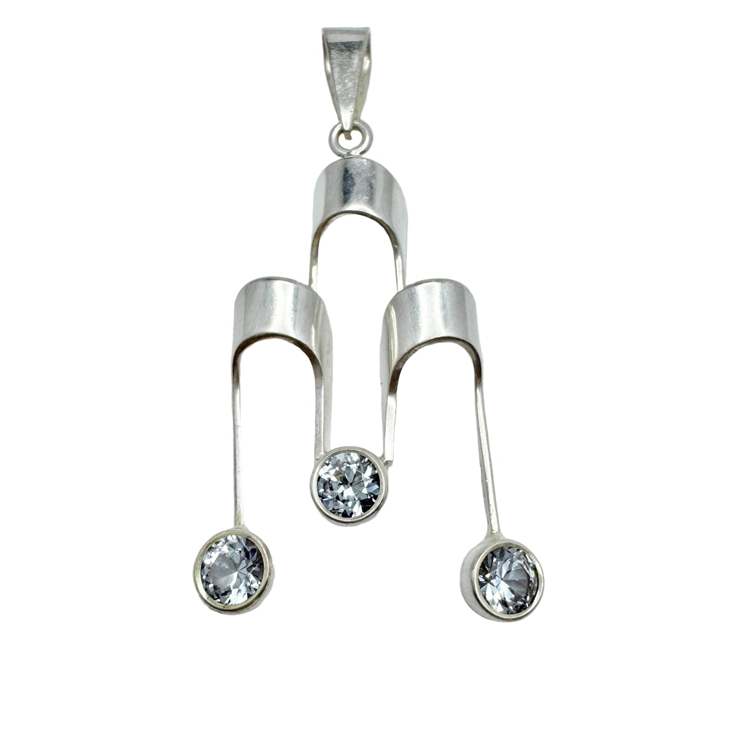 A/K, Finland 1970-80s. Vintage Sterling Silver Synthetic Spinel Pendant.