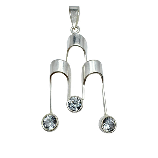 A/K, Finland 1970-80s. Vintage Sterling Silver Synthetic Spinel Pendant.