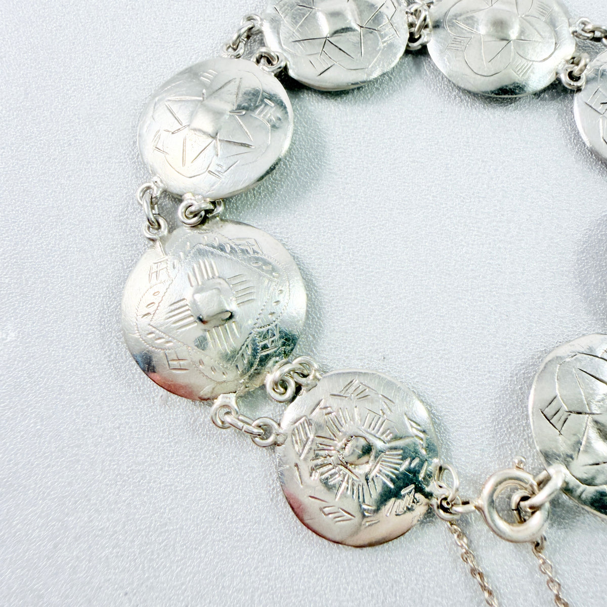 Sweden. Antique ca 1830s Silver Button Bracelet.