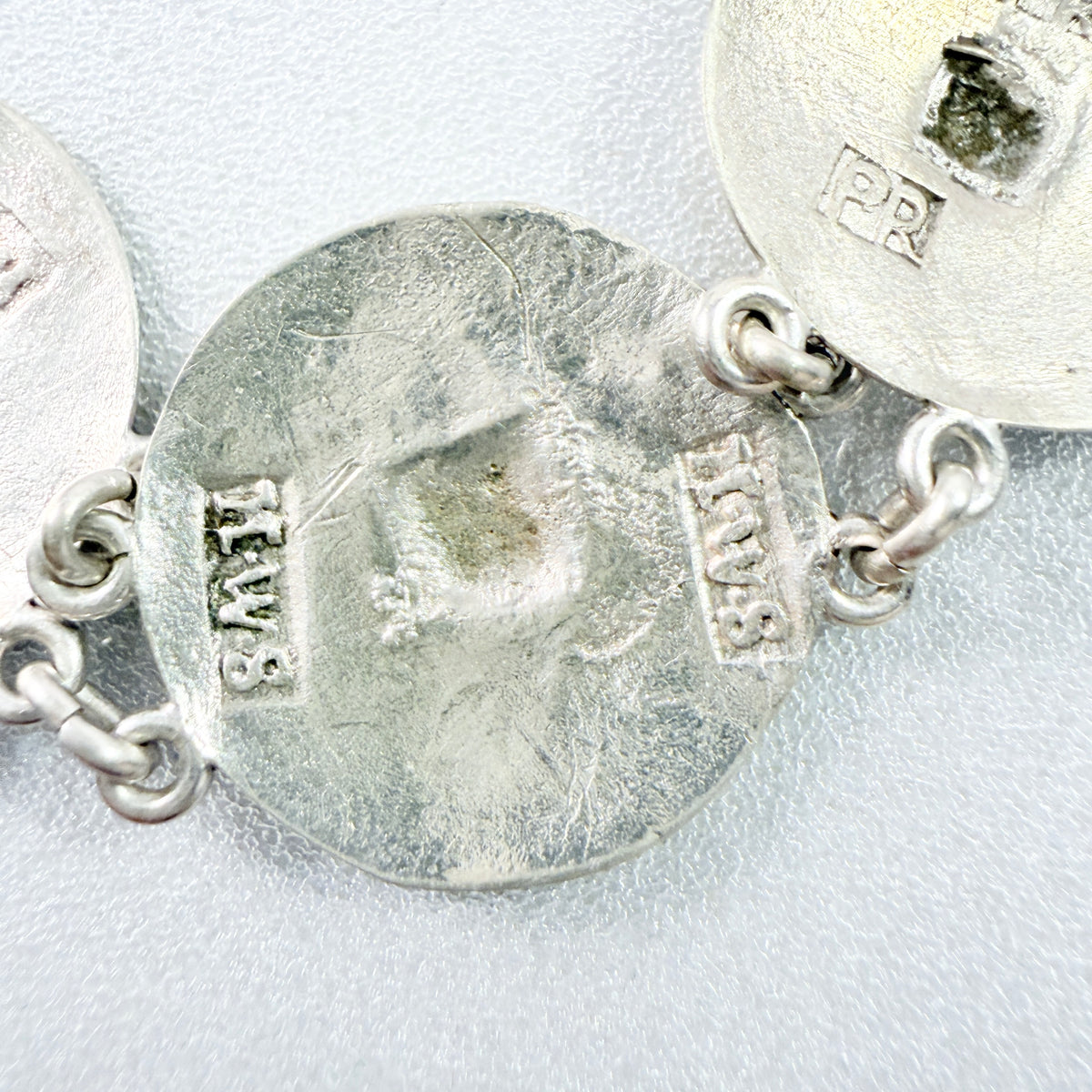 Sweden. Antique ca 1830s Silver Button Bracelet.