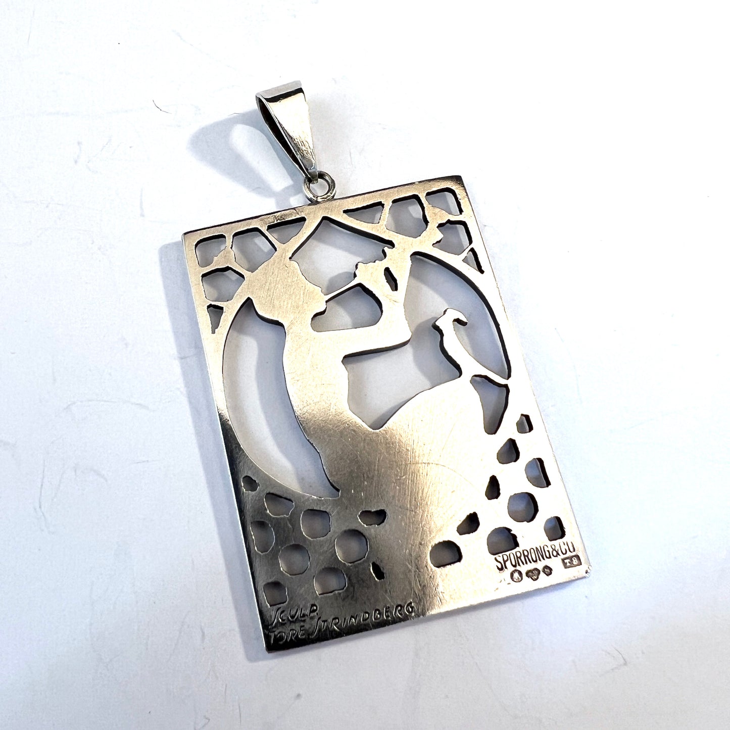 Tore Strindberg for Sporrong, Sweden 1945. Sterling Silver Pendant.