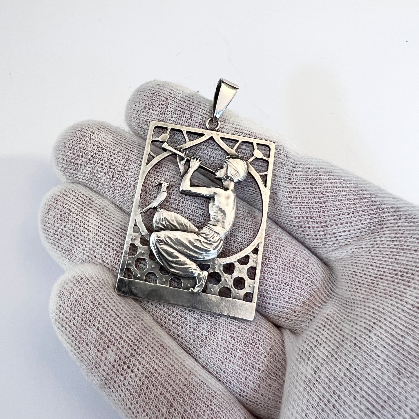 Tore Strindberg for Sporrong, Sweden 1945. Sterling Silver Pendant.