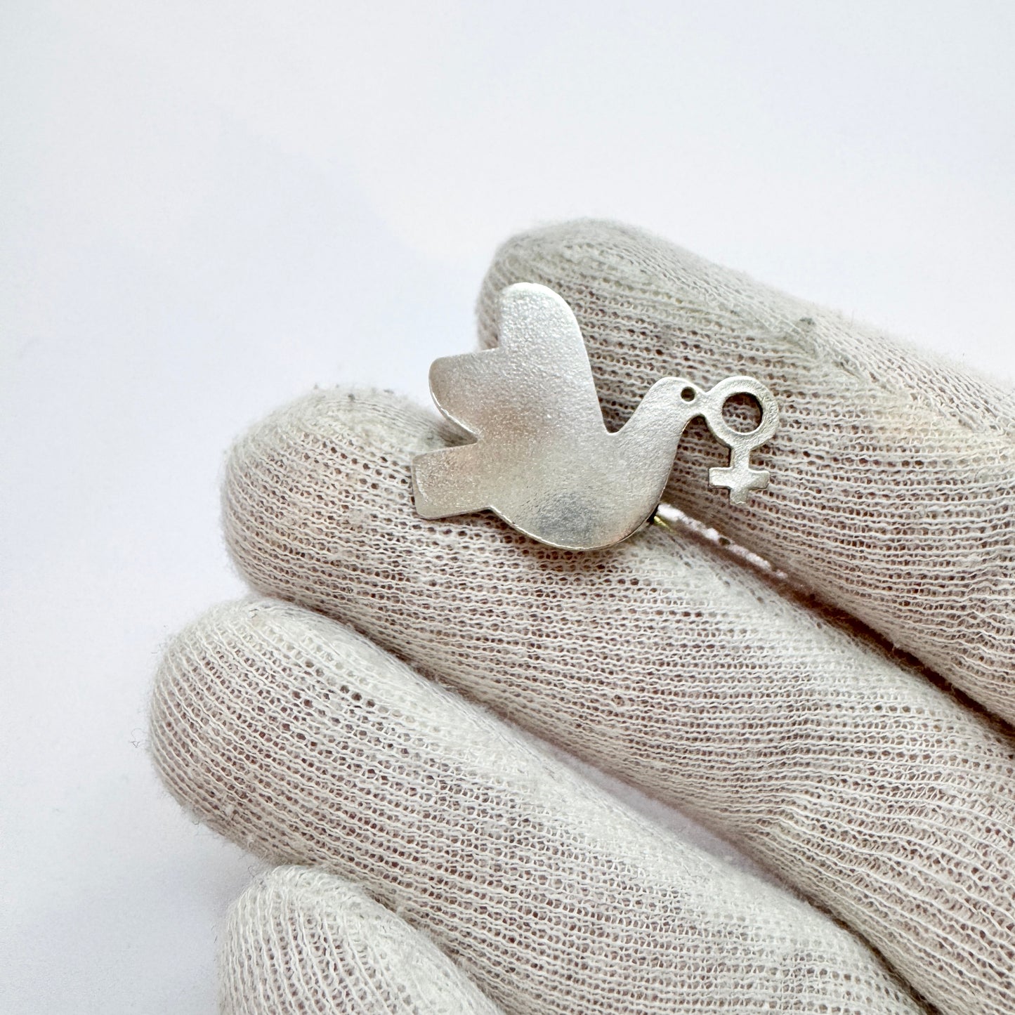 Inga-Lena Karlsson, Sweden. Vintage Sterling Silver Peace for Women Brooch.