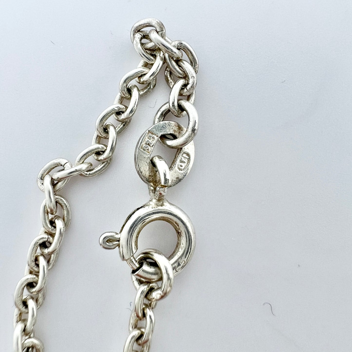 Finland. Vintage Sterling Silver Heart Pendant Necklace.