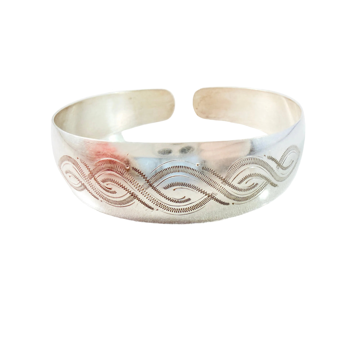 Toivo Salmi, Finland year 1960. Vintage Solid Silver Cuff Bracelet.