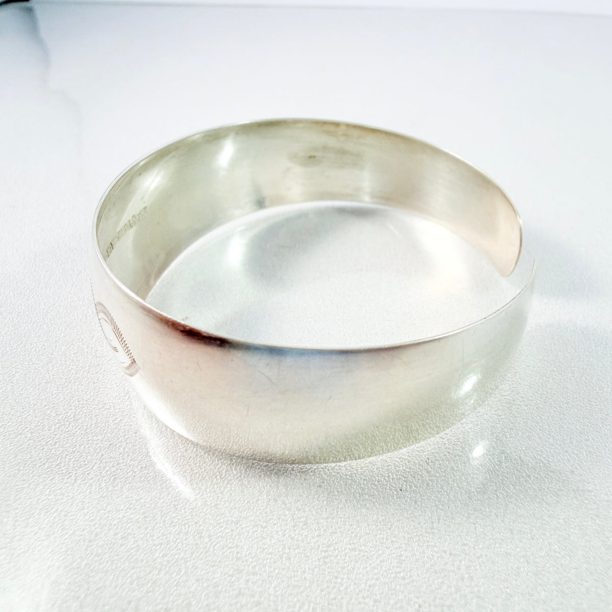 Toivo Salmi, Finland year 1960. Vintage Solid Silver Cuff Bracelet.