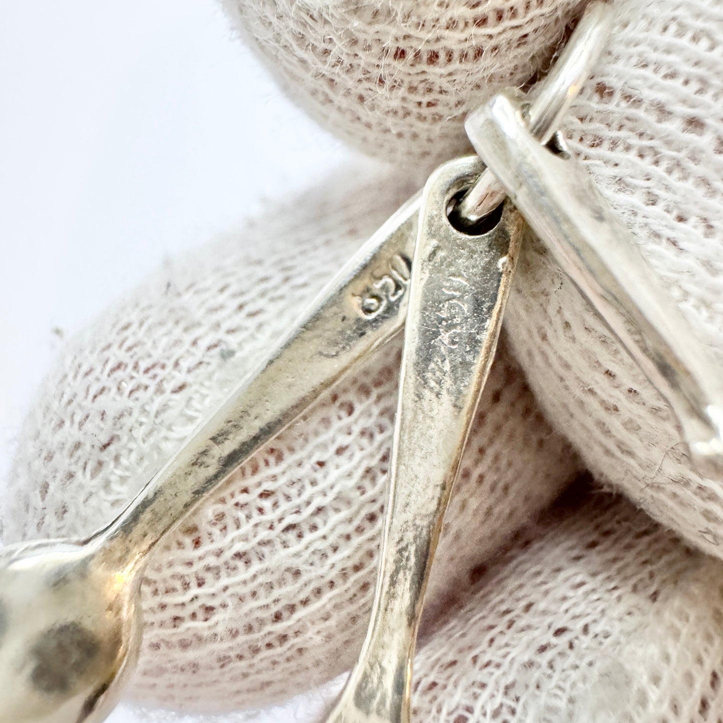 Vintage Solid Silver Knife Spoon Fork Cutlery Pendant.