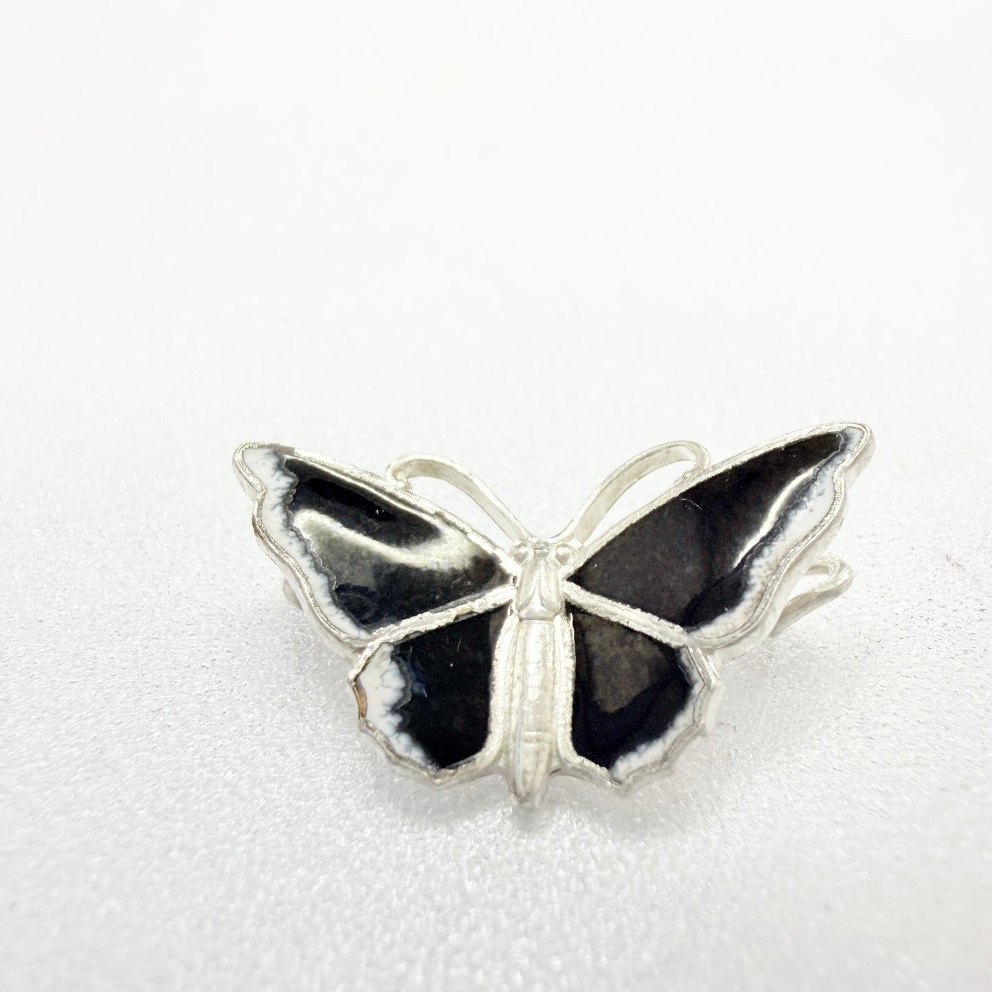Vintage Sterling Silver Enamel Butterfly Brooch