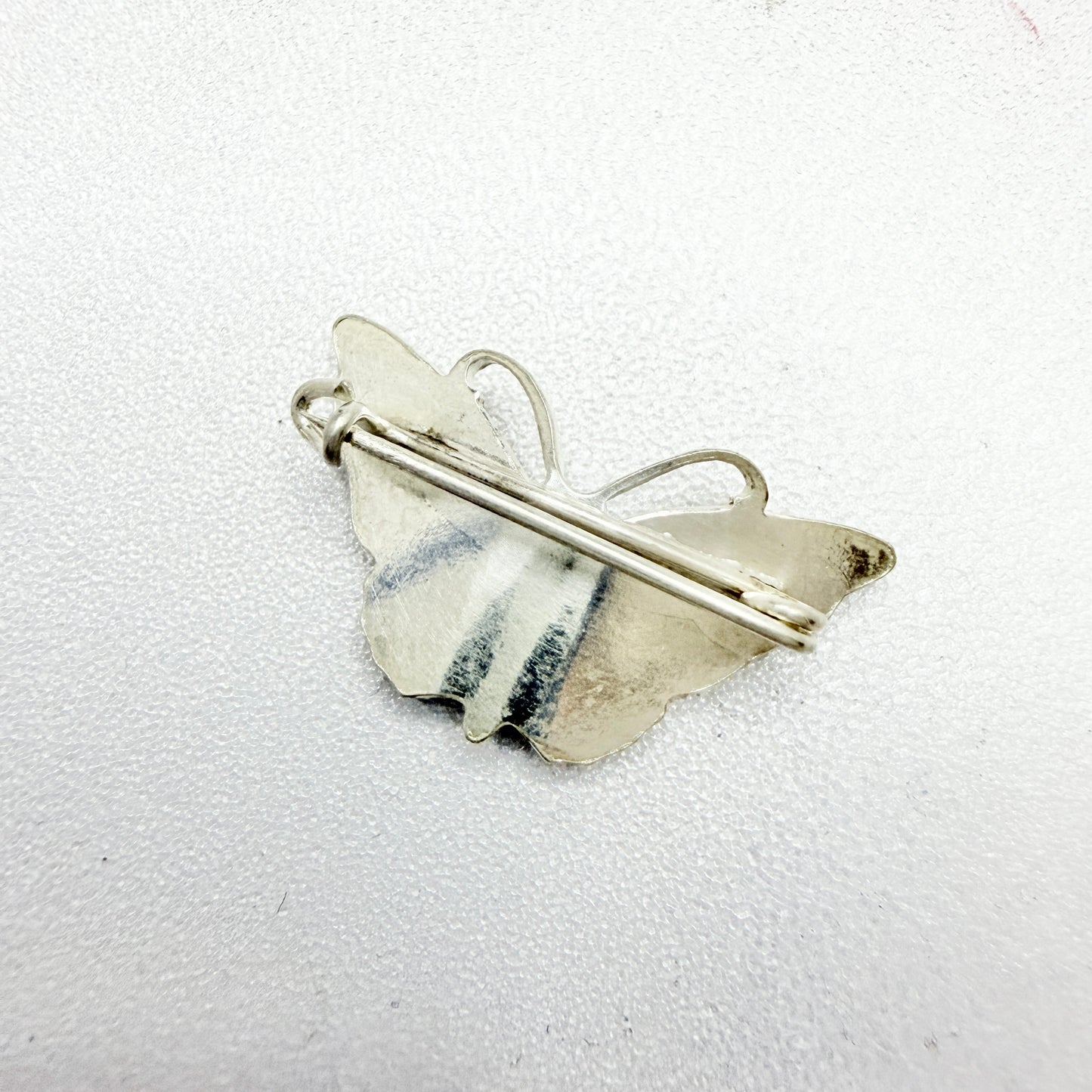 Vintage Sterling Silver Enamel Butterfly Brooch
