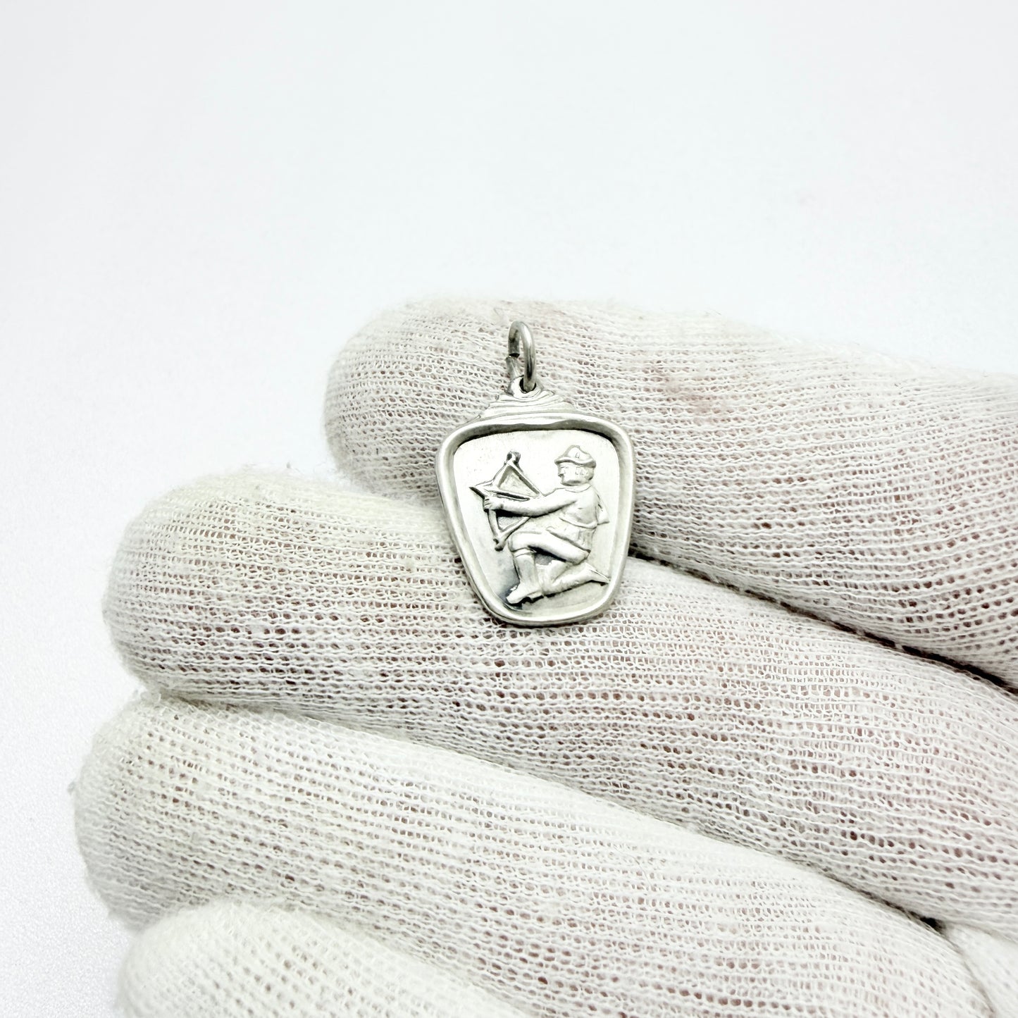 Alton, Sweden 1959. Vintage Solid Silver Zodiac Sagittarius Charm Pendant.