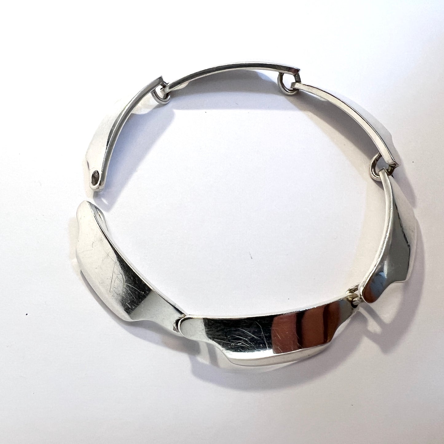 Bent Knudsen, Denmark 1960s Design no 12 Sterling Silver Link Bracelet.