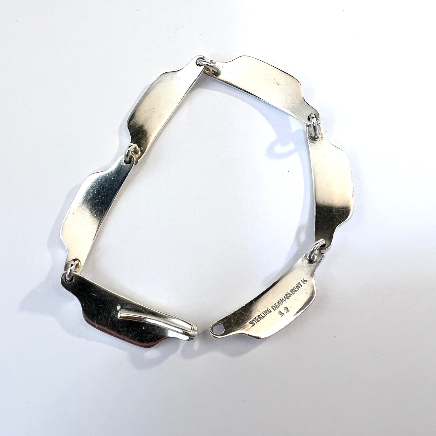 Bent Knudsen, Denmark 1960s Design no 12 Sterling Silver Link Bracelet.