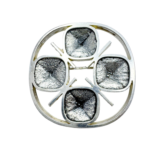 Salovaara, Finland 1962. Vintage Solid Silver Brooch.