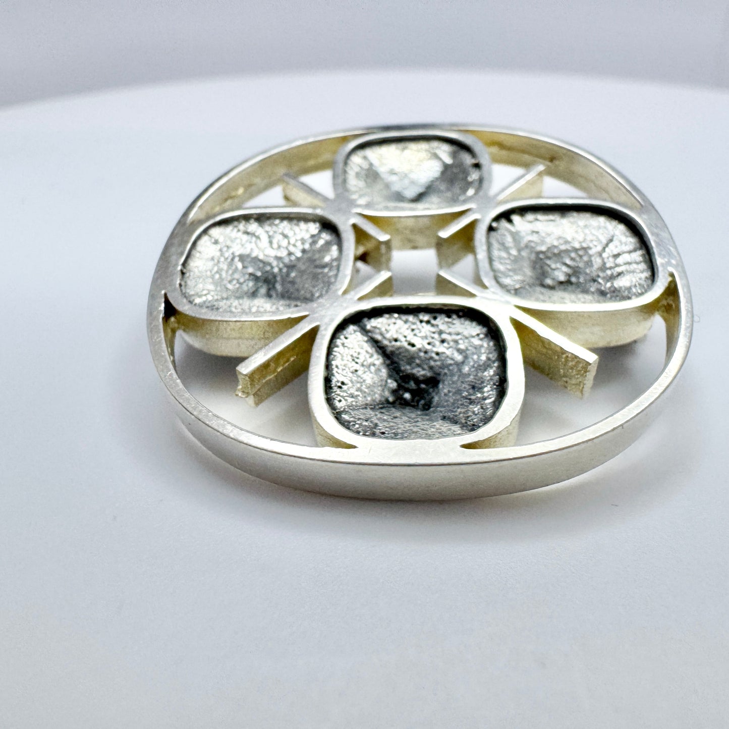 Salovaara, Finland 1962. Vintage Solid Silver Brooch.