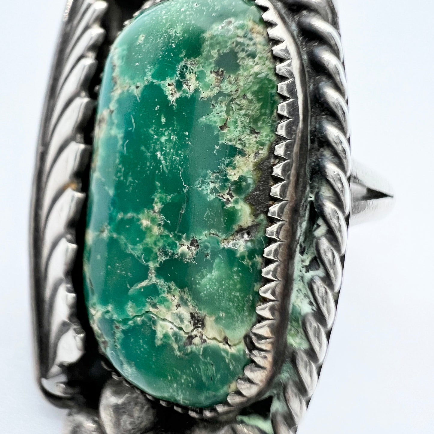 Vintage Native American Sterling Silver Chrysocolla Ring.