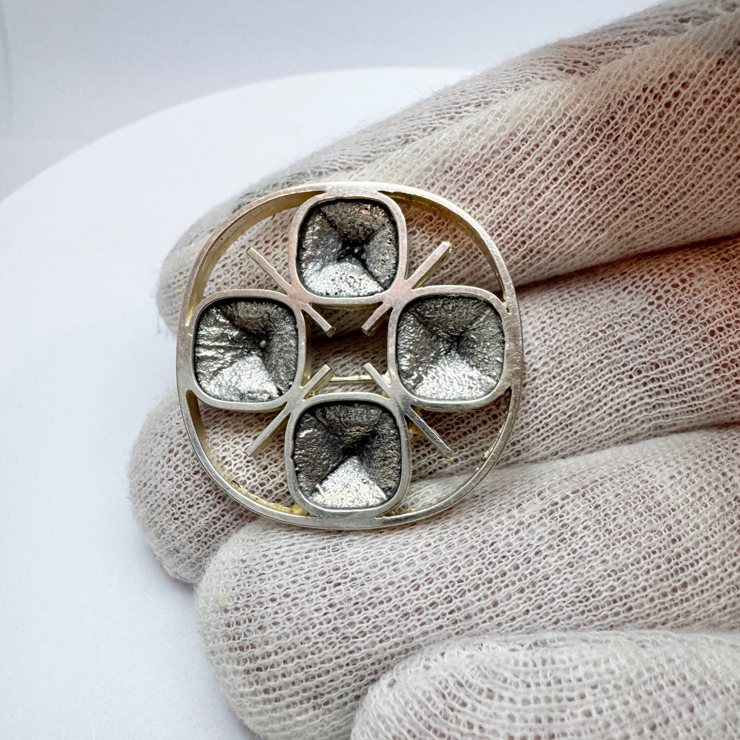 Salovaara, Finland 1962. Vintage Solid Silver Brooch.