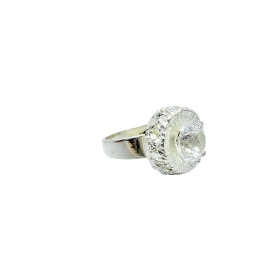 Bengt Hallberg, Sweden 1971. Vintage Sterling Silver Synthetic Spinel Ring.