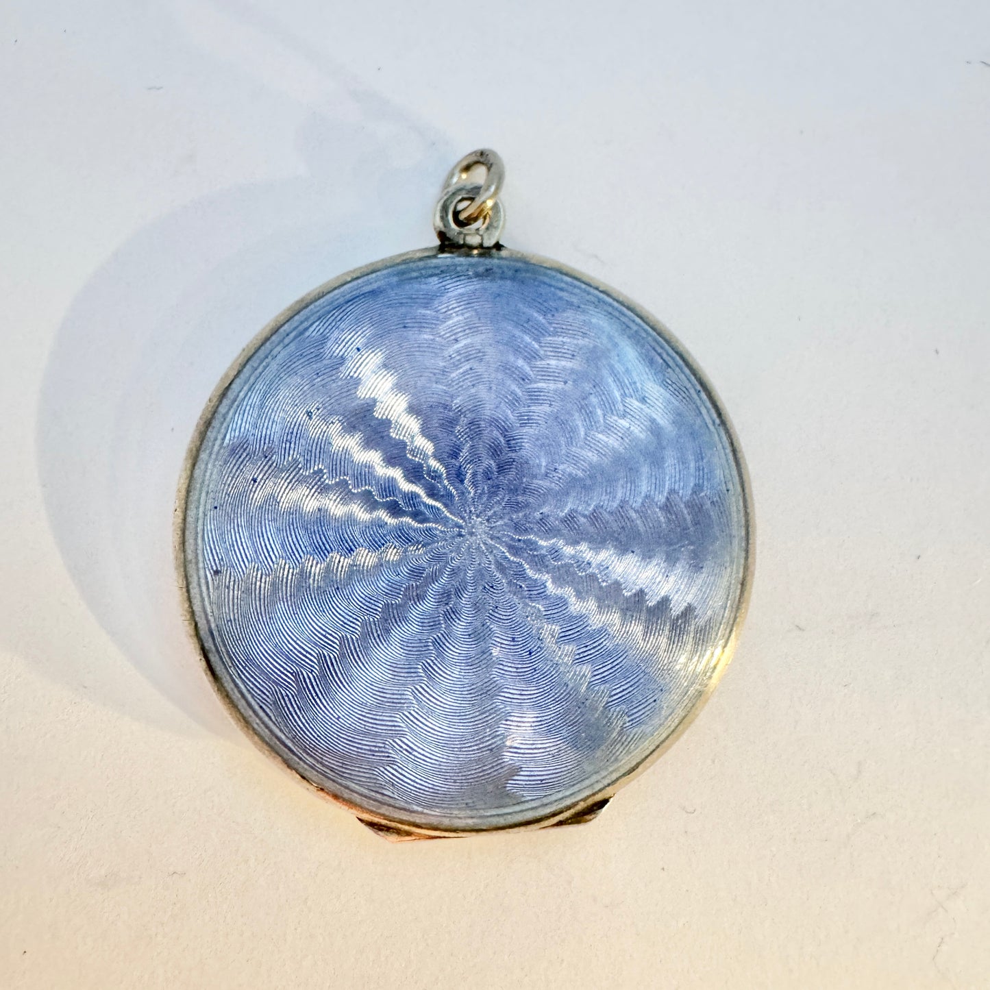 Early 1900s. Sterling Silver Enamel Locket Pendant.