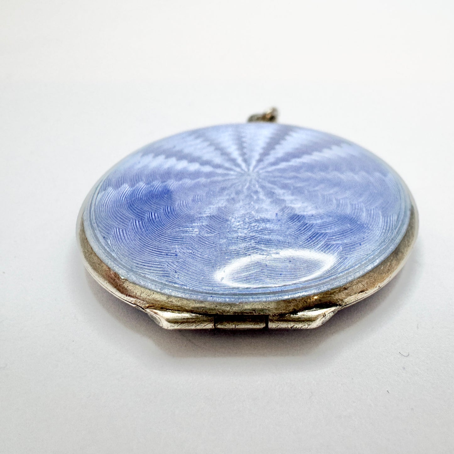 Early 1900s. Sterling Silver Enamel Locket Pendant.