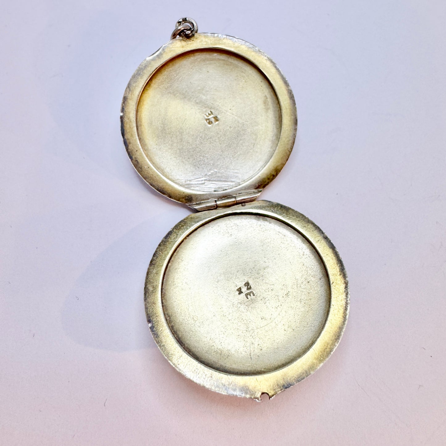 Early 1900s. Sterling Silver Enamel Locket Pendant.