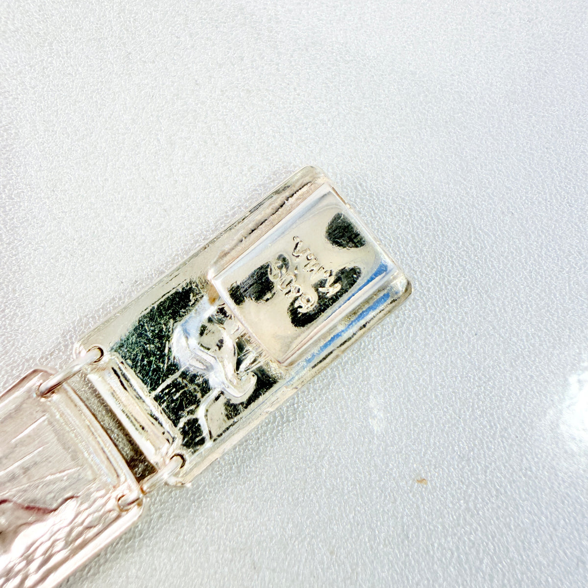 Norway ca 1950s. Vintage Solid Silver Panel Bracelet.
