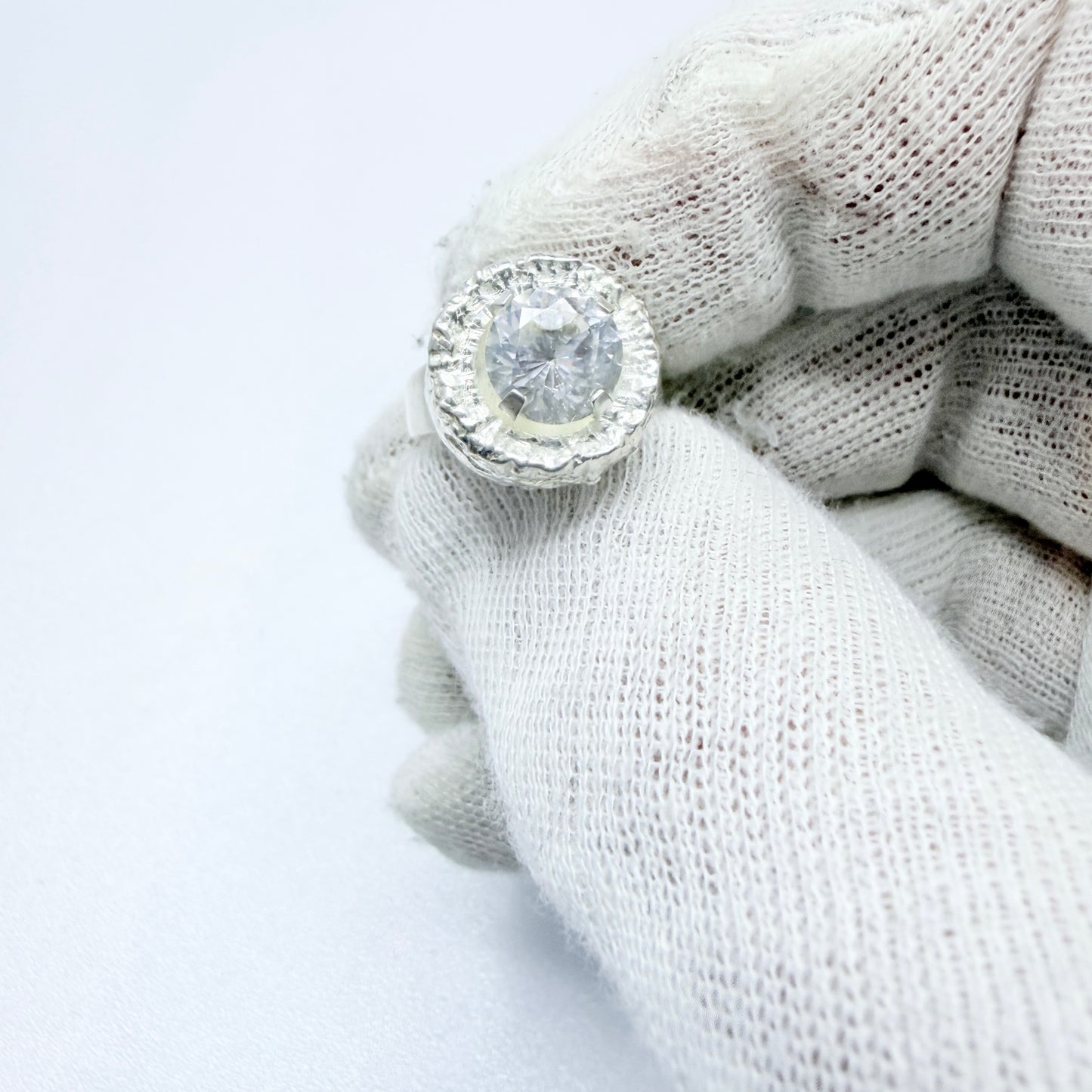 Bengt Hallberg, Sweden 1971. Vintage Sterling Silver Synthetic Spinel Ring.