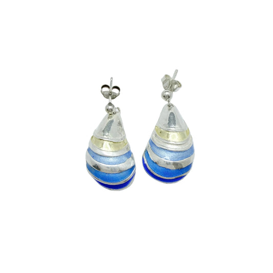 Birgitta Holmgren, Sweden 1996. Vintage Sterling Silver Enamel Earrings.