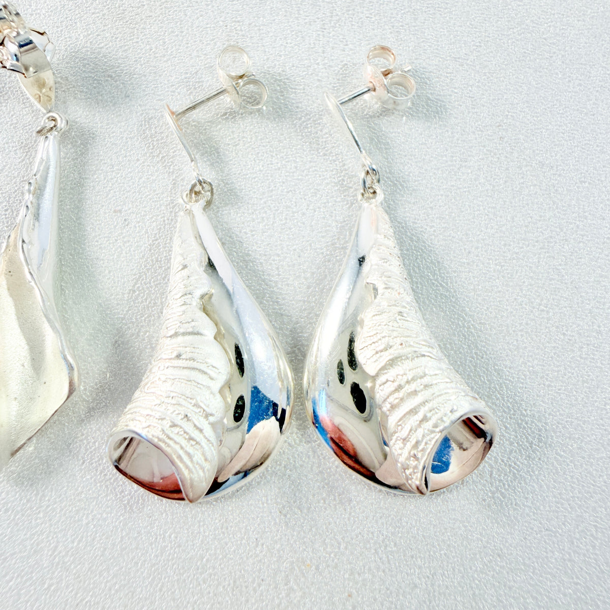 Scandinavian Design. 3 Pair of Earrings in Sterling Silver.