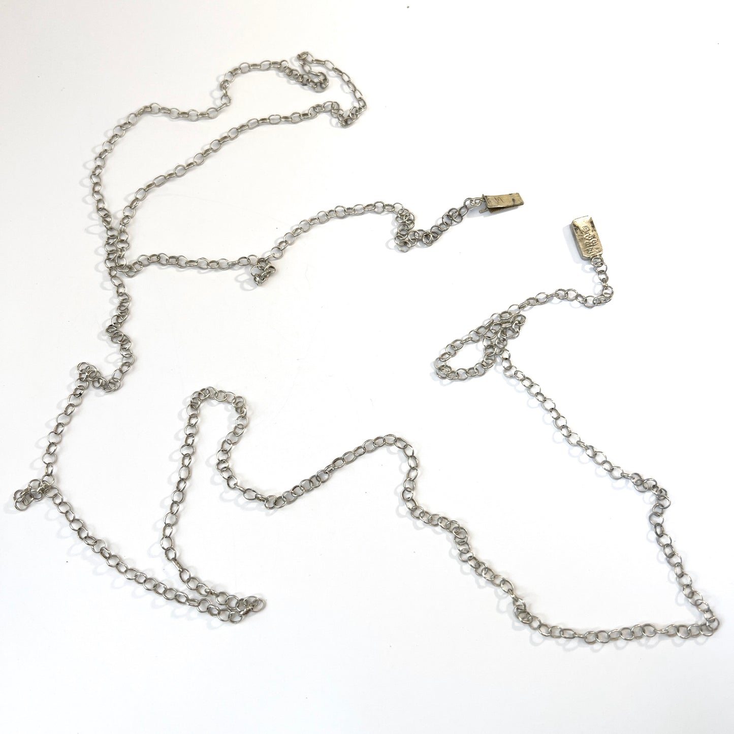 Gustaf W Nordström, Sweden 1824-74. Antique Solid Silver Longuard Chain Necklace.