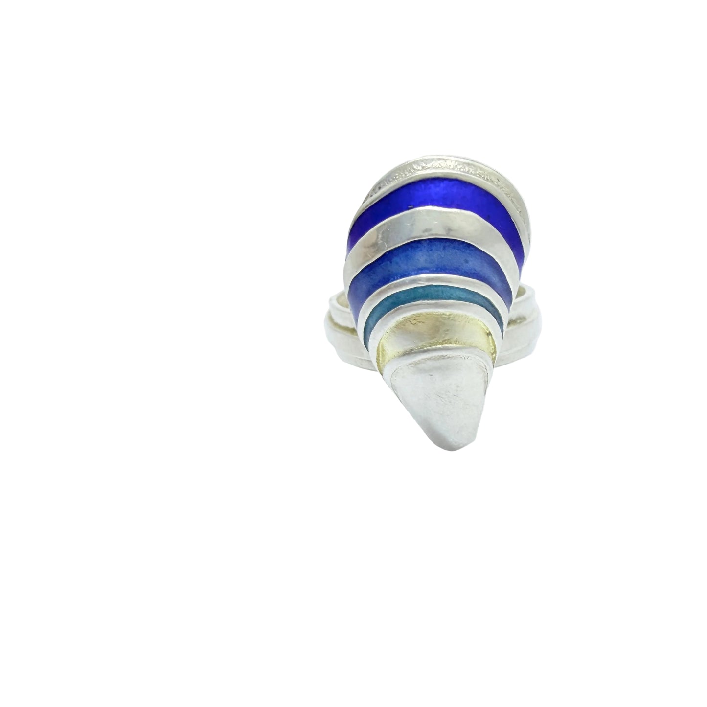 Birgitta Holmgren, Sweden 1996. Vintage Sterling Silver Enamel Ring.