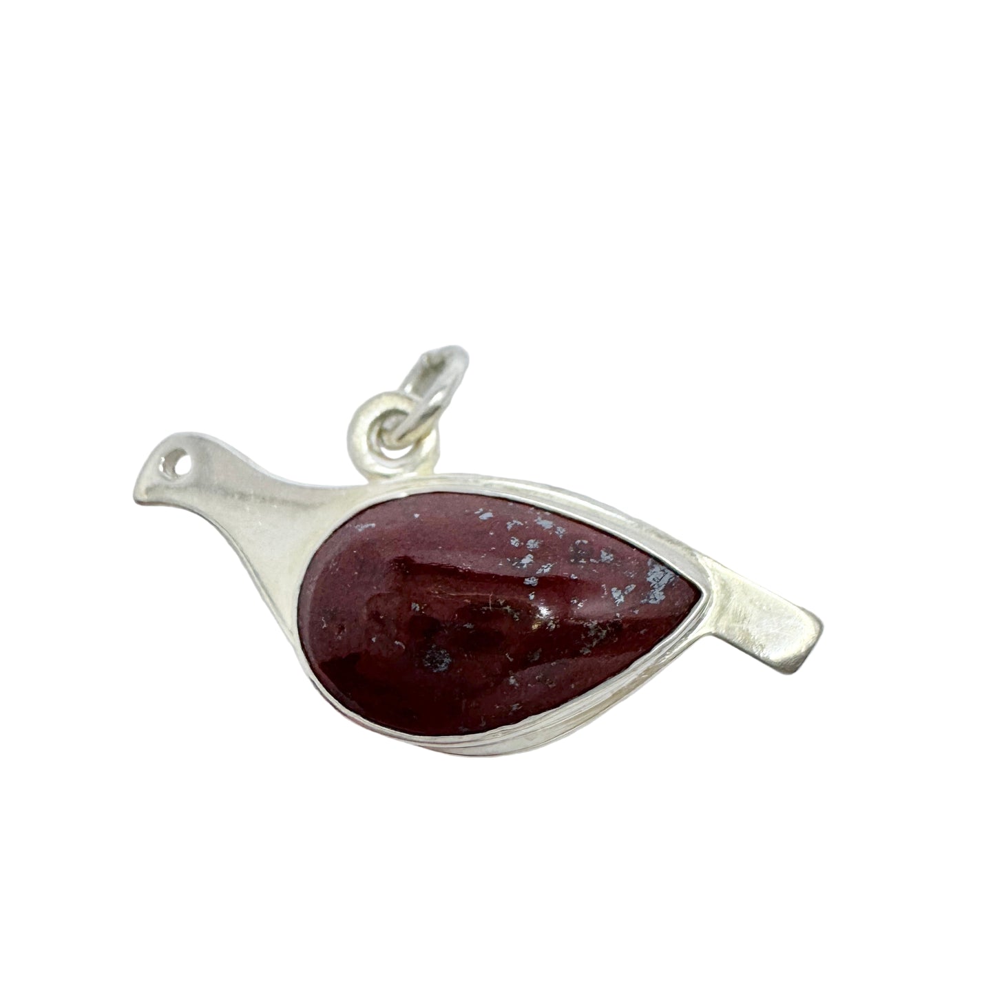 JAN, Finland. Vintage Sterling Silver Double Hardstone Ptarmigan Pendant.