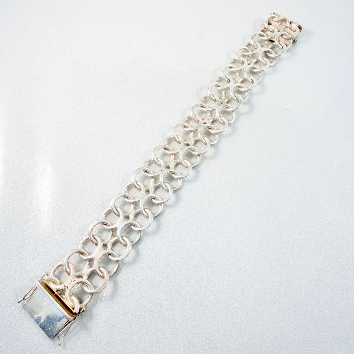 N-E Södermark, Sweden 1971. Chunky Vintage Sterling Silver Bracelet.