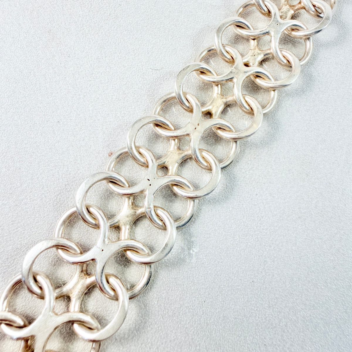 N-E Södermark, Sweden 1971. Chunky Vintage Sterling Silver Bracelet.