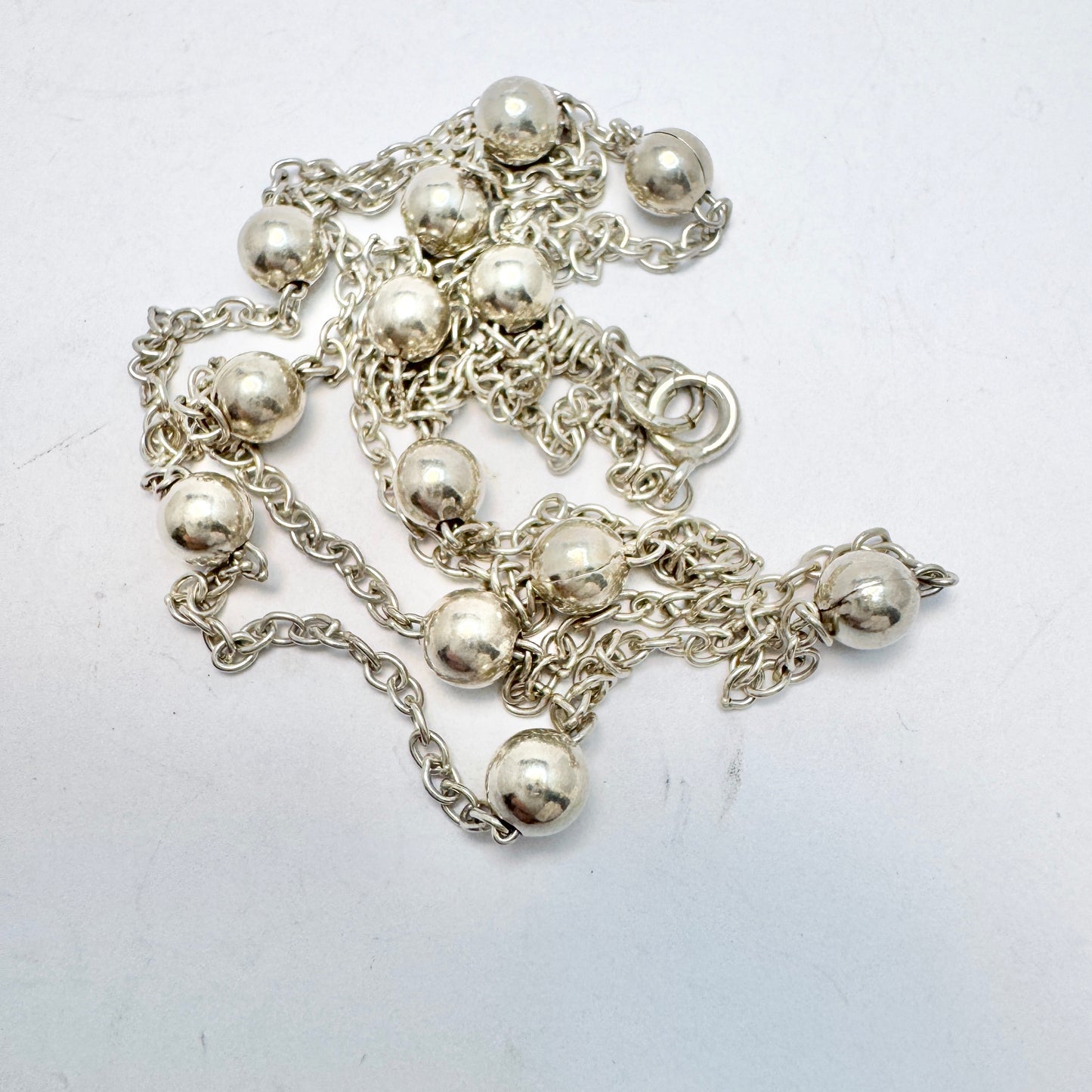 KM O/Y, Finland 1967. Vintage Solid Silver Necklace.