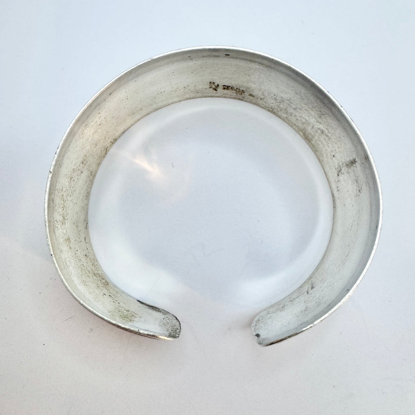 Gebrüder Kühn, Germany c 1950. Vintage Solid Silver Flower Cuff Bracelet