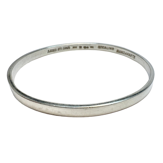 Ljung uti Lund, Sweden 1967. Vintage Sterling Silver Bangle Bracelet.