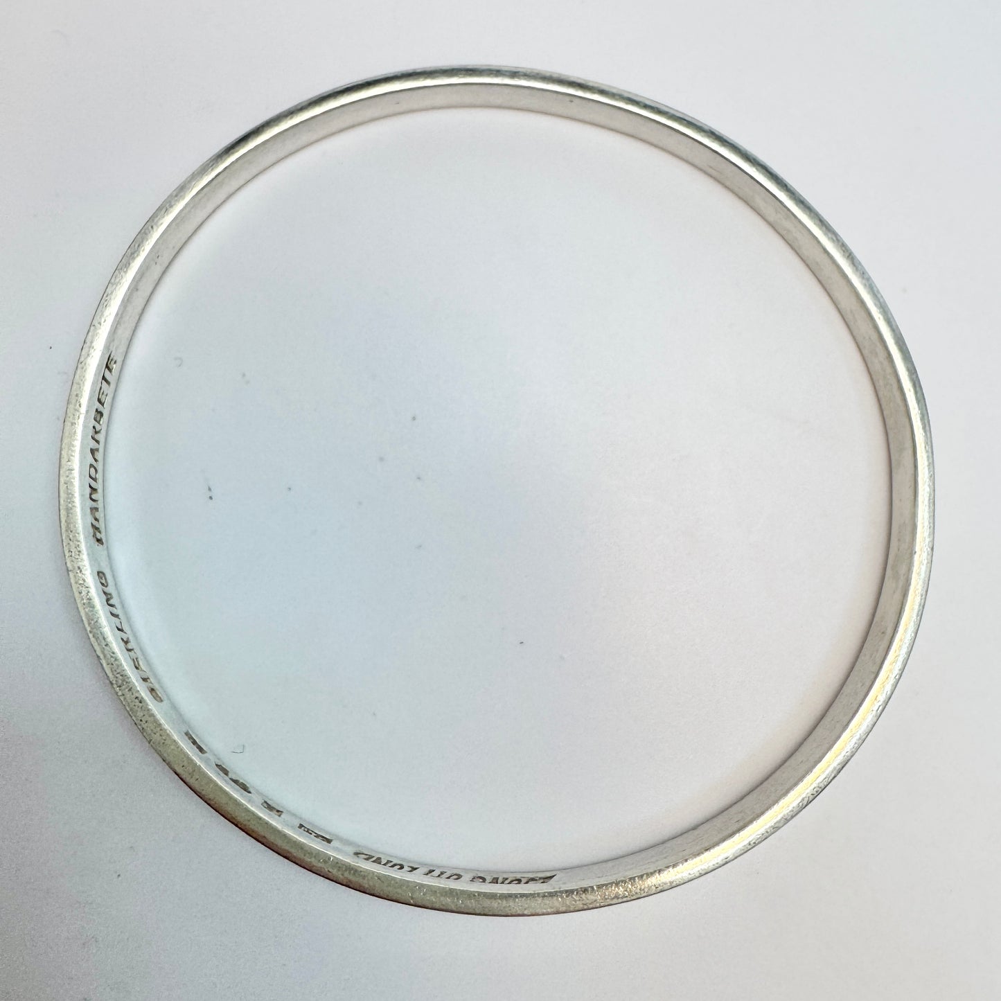 Ljung uti Lund, Sweden 1967. Vintage Sterling Silver Bangle Bracelet.