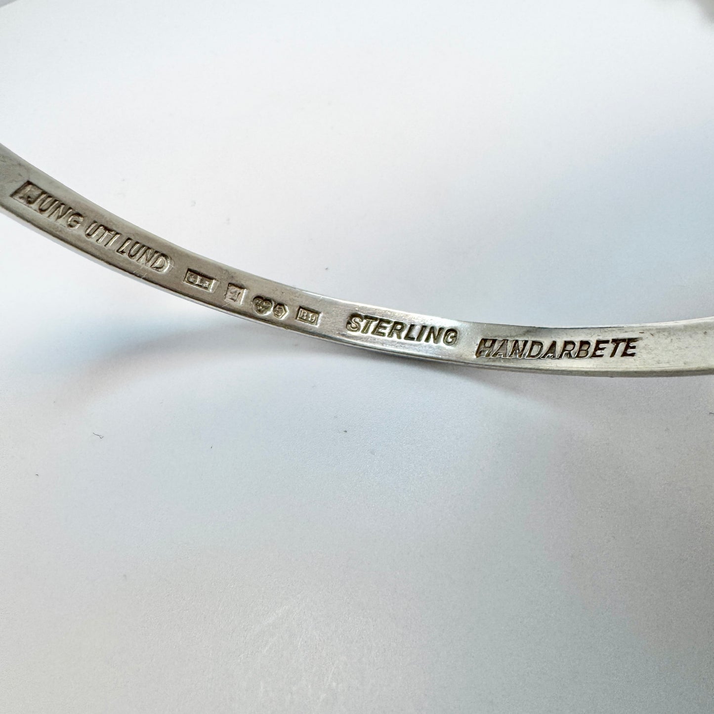 Ljung uti Lund, Sweden 1967. Vintage Sterling Silver Bangle Bracelet.