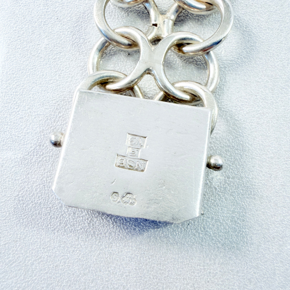N-E Södermark, Sweden 1971. Chunky Vintage Sterling Silver Bracelet.