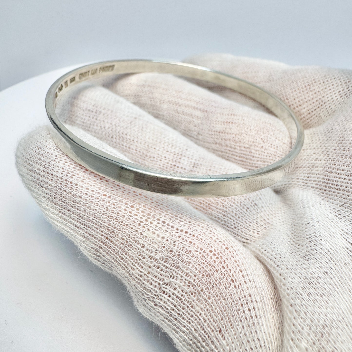 Ljung uti Lund, Sweden 1967. Vintage Sterling Silver Bangle Bracelet.