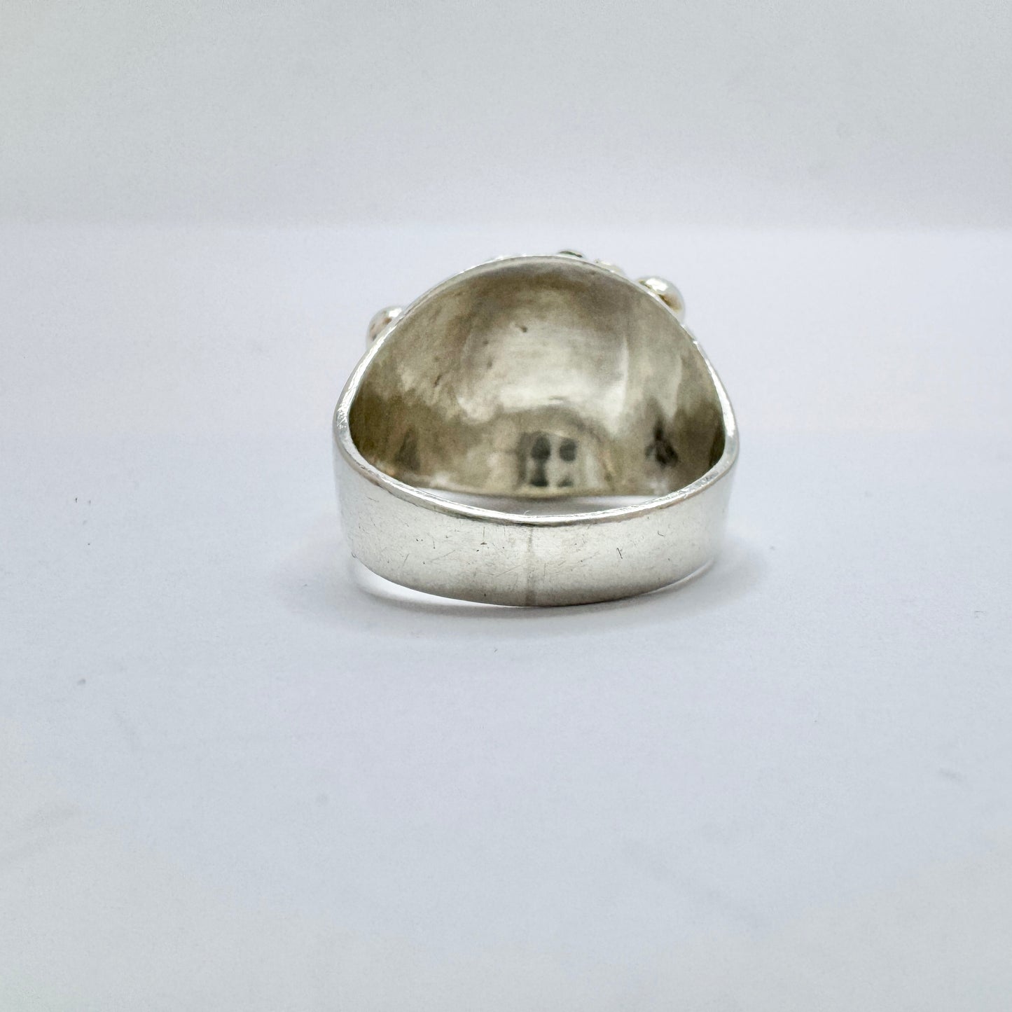 Kaplan, Sweden 1954. Vintage Solid Silver Flower Ring.