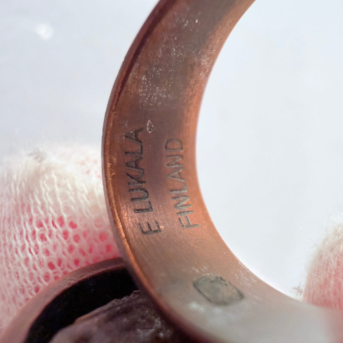 Esa Lukala, Finland 1970s Vintage Modernist Bronze Ring.