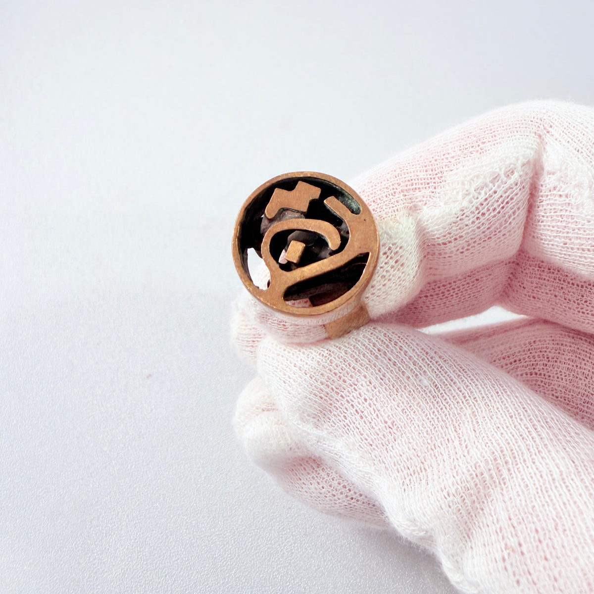 Esa Lukala, Finland 1970s Vintage Modernist Bronze Ring.